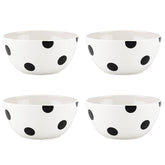 Deco Dot 4-Piece All-Purpose Bowl Set, Black